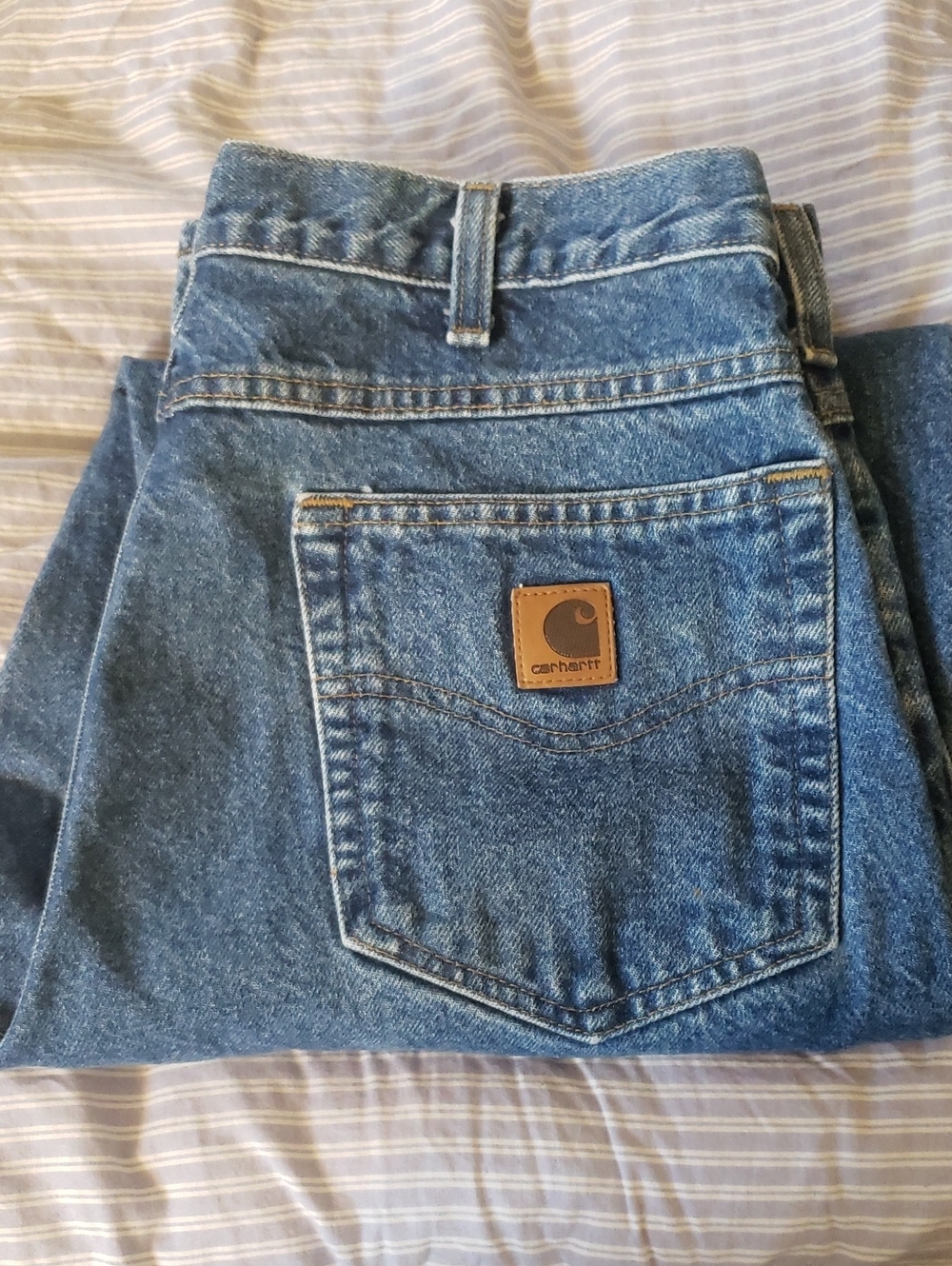Carhartt Men's Blue Relaxed Fit Work Jeans